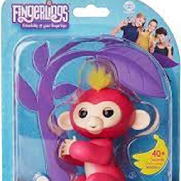 Fingerlings - Interactive Baby Monkey - Bella (Pink with Yellow Hair) by… - Picture 1 of 6